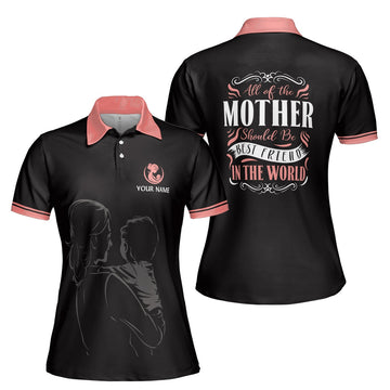 Custom Polo Shirt Name All The Mother Best Friend Black For Mom Adult