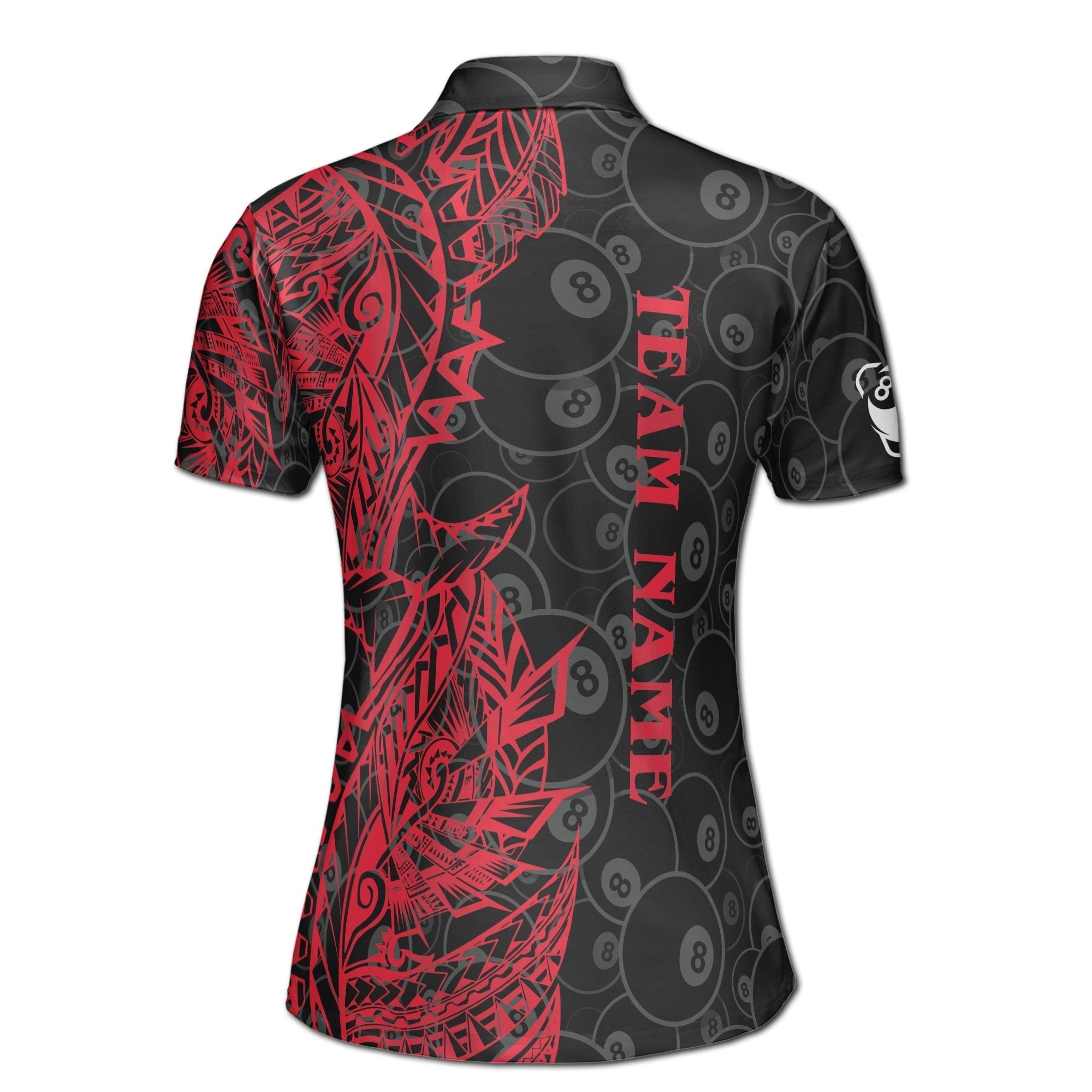 Custom Billiards Polo Shirt Name Team Name Tribal 8 Balls Adult