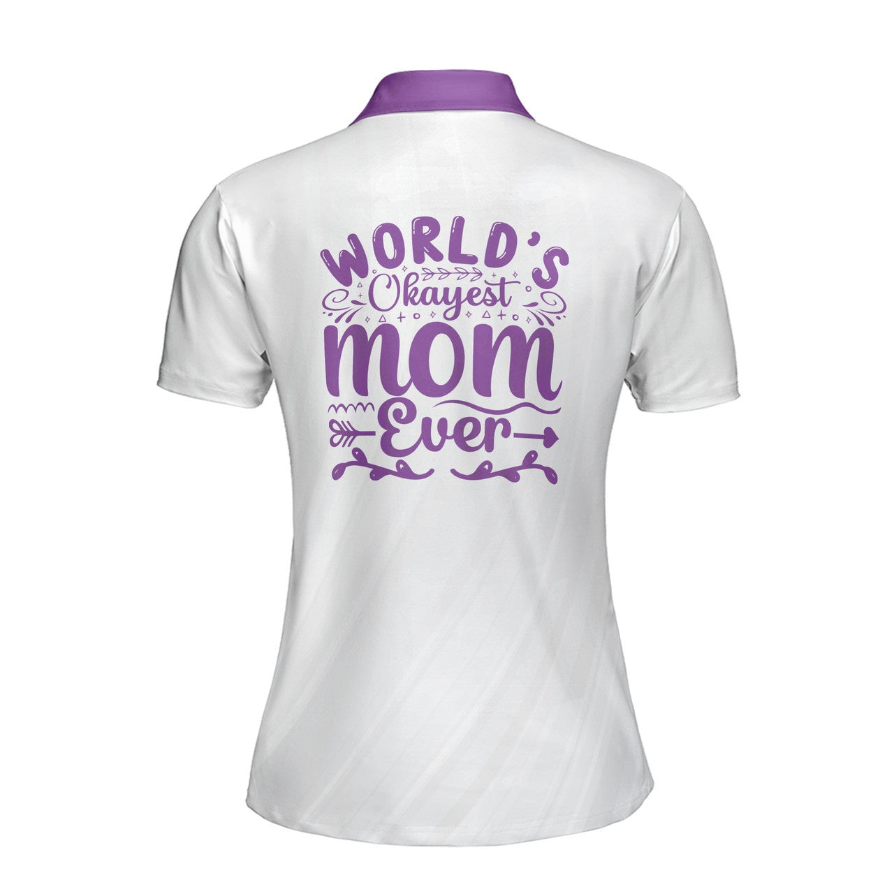 Custom Polo Shirt Name World Okayest Mom Ever Arrow White For Mom Adult