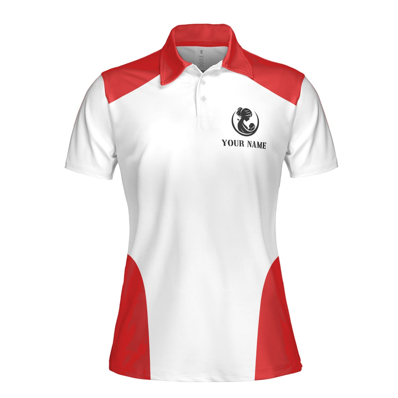 Custom Polo Shirt Name Worlds Best Mom Baby Heart White For Mom Adult