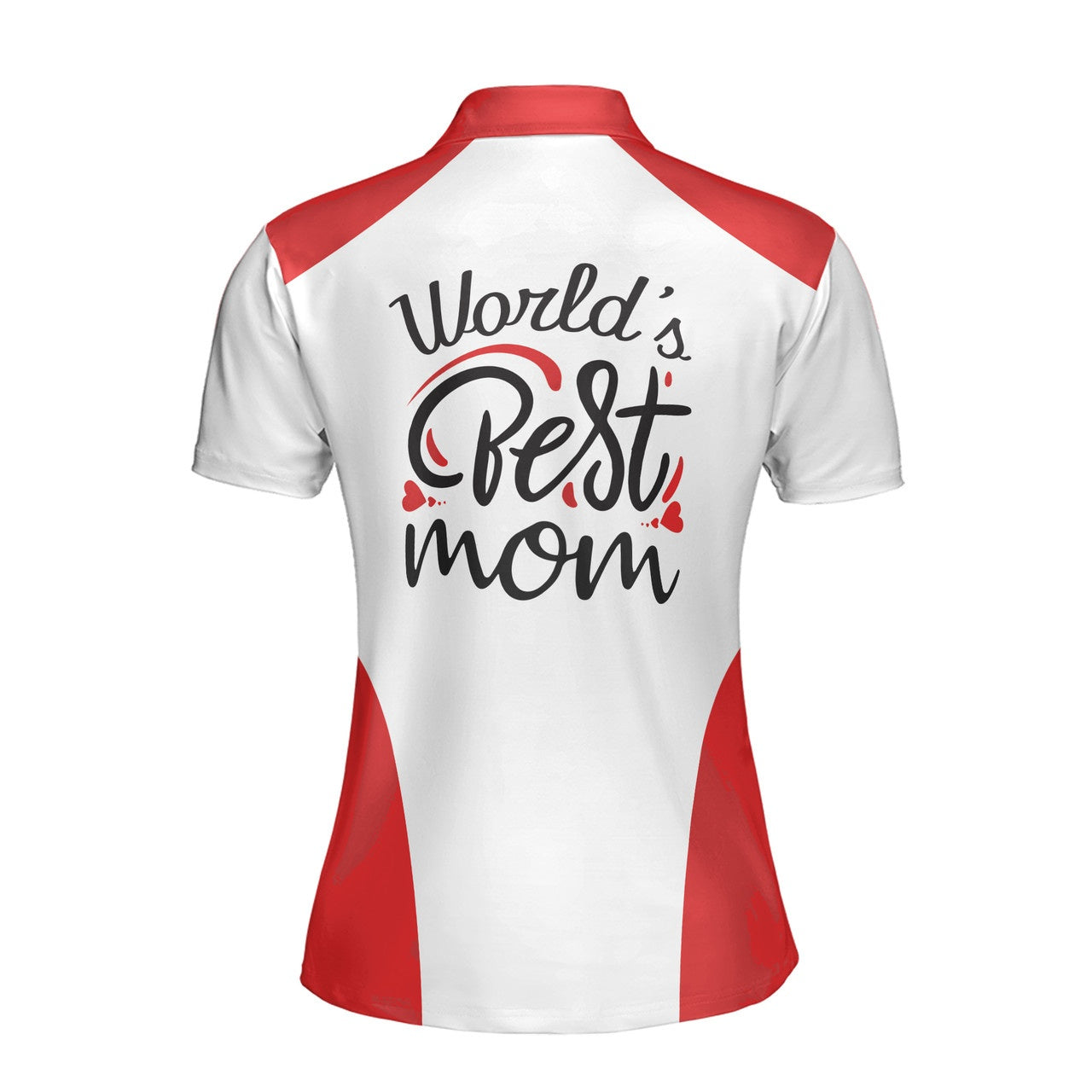 Custom Polo Shirt Name Worlds Best Mom Baby Heart White For Mom Adult
