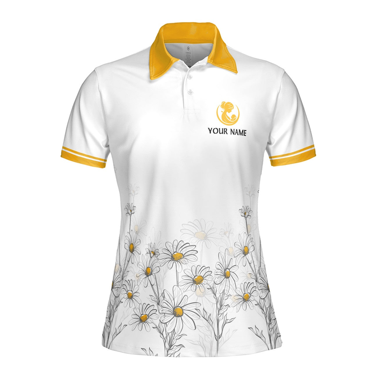 Custom Polo Shirt Name You Are The Best Mom Floral Pattern White Adult