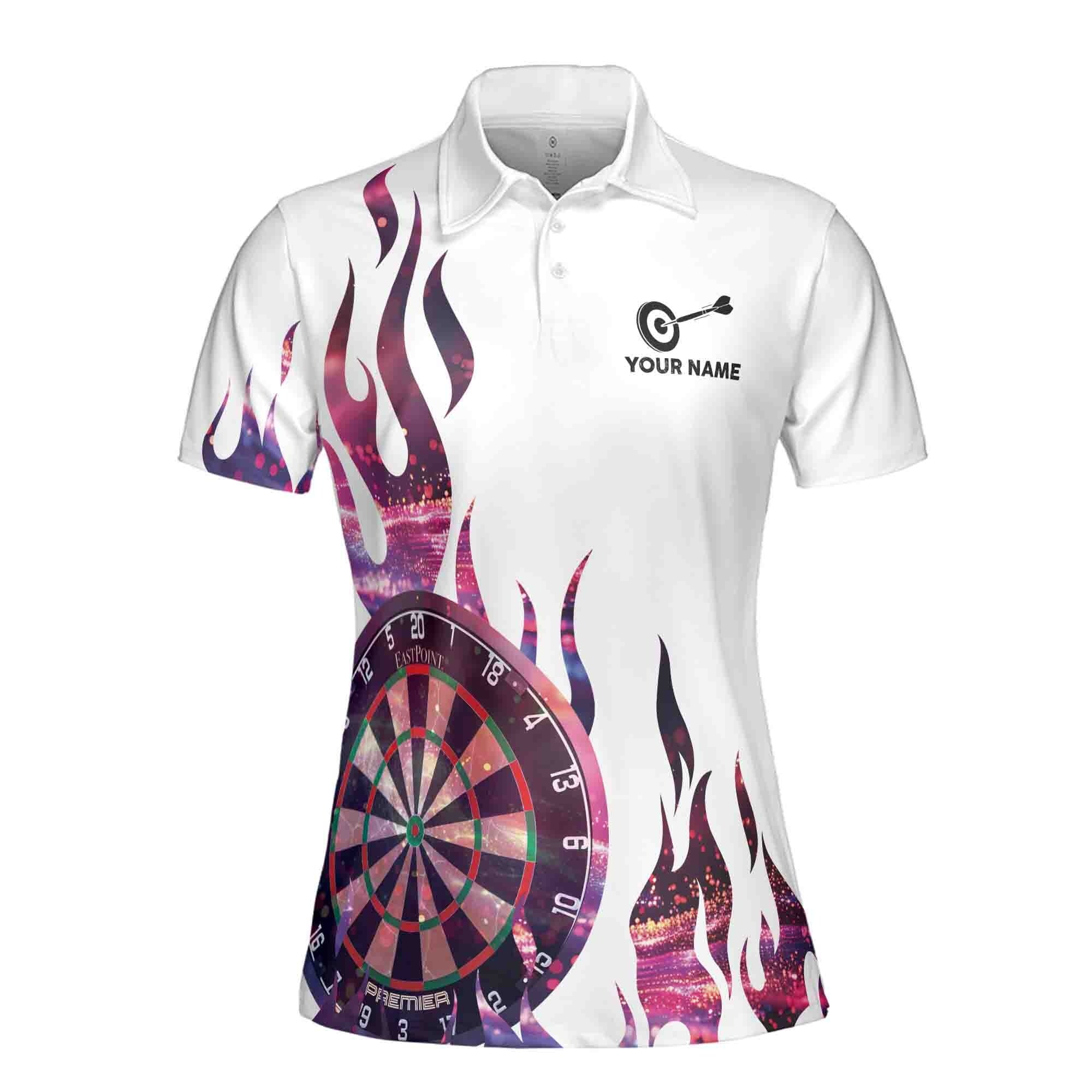 Custom Darts Polo Shirt On Fire Spankle Pattern Adult