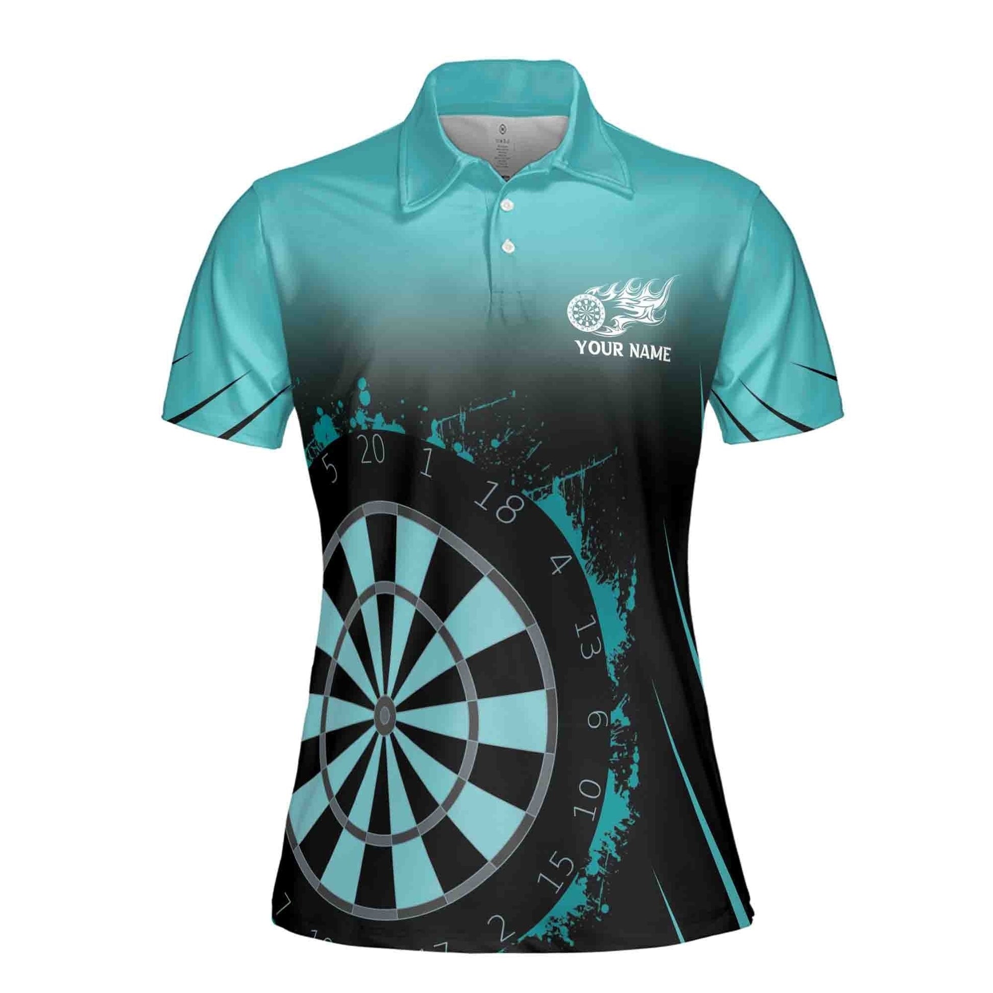 Custom Darts Polo Shirt Teal Blue Team Adult