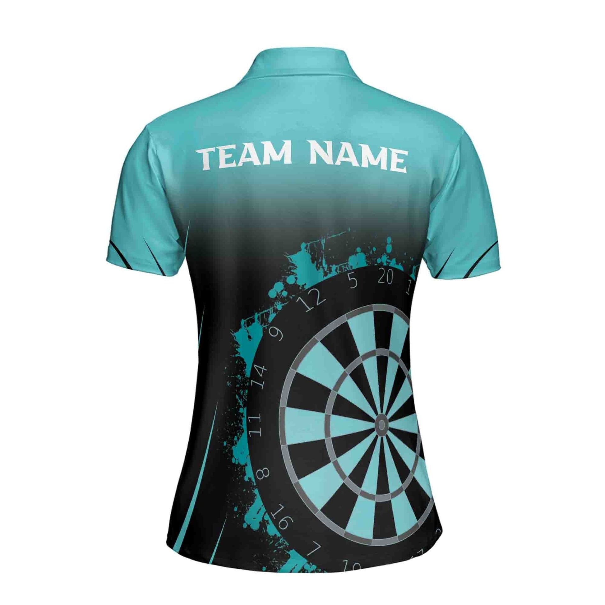 Custom Darts Polo Shirt Teal Blue Team Adult
