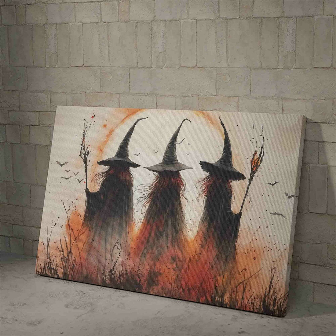 Canvas Halloween Dark Academia Three Witches Dark Witch Wall Art Painting And Poster